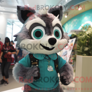 Teal Raccoon máscara de...