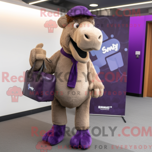 Purple Camel mascot costume...