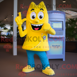 Gul telefon maskot kostyme...