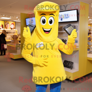 Gul telefon maskot kostyme...