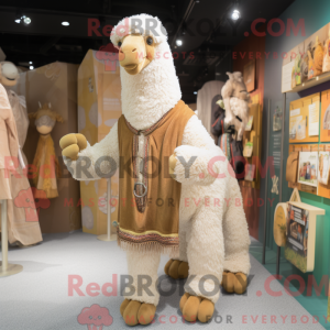 Beige Camel maskot kostume...