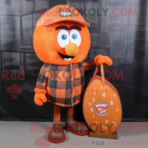 Orange Rugby Ball mascot...