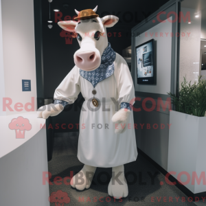 White Guernsey Cow mascot...