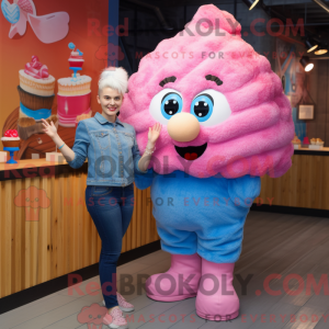 Pink Cupcake mascot costume...
