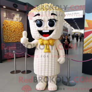 White Pop Corn mascot...