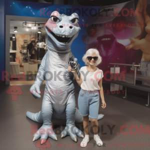 Silver Komodo Dragon mascot...