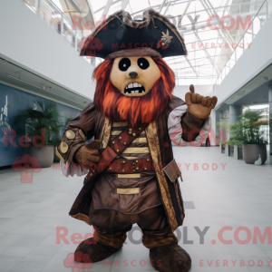 Brun piratmaskotdraktfigur...