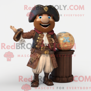 Brun piratamaskotdraktfigur...