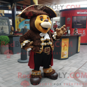 Brun piratamaskotdraktfigur...