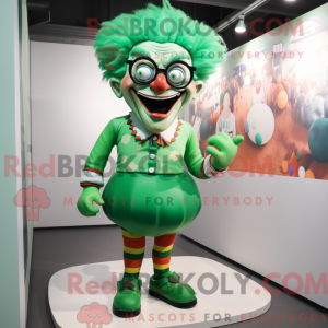 Green Evil Clown mascot...