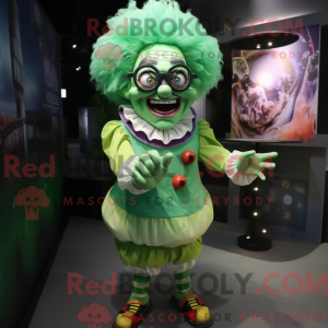 Green Evil Clown mascot...