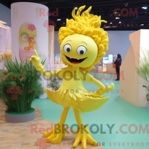 Gul havfrue maskot kostume...