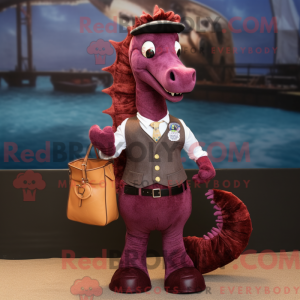 Maroon Sea Horse maskot...