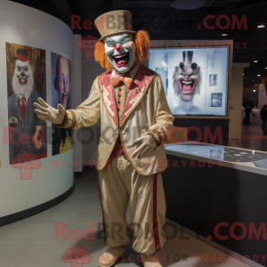 Beige Evil Clown mascot...