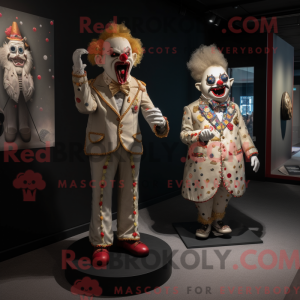 Beige Evil Clown mascot...