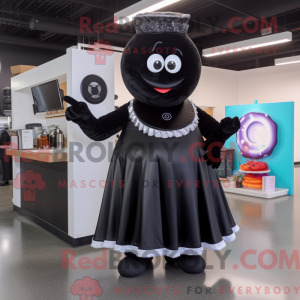 Black Donut mascot costume...