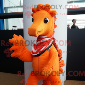 Orange Sea Horse mascot...