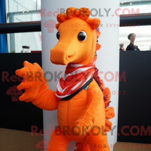 Orange Sea Horse maskot...