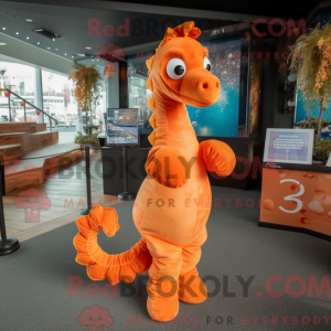 Orange Sea Horse maskot...