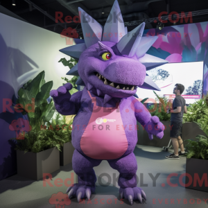 Purple Stegosaurus mascot...