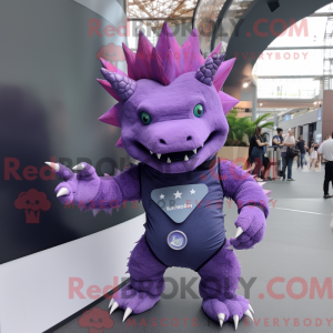 Purple Stegosaurus mascot...