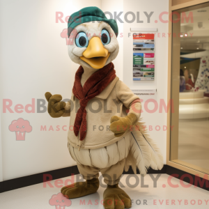Beige Peacock mascot...