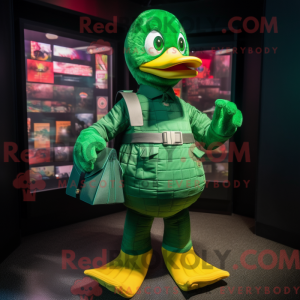 Green Geese mascot costume...