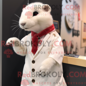 White Ermine mascot costume...