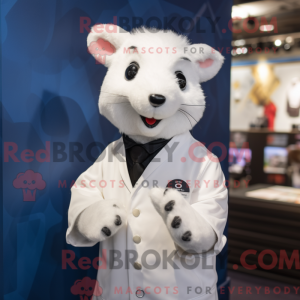 Hvid hermelin maskot...
