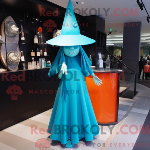 Cyan Witch S Hat mascot...