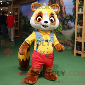 Yellow Red Panda mascot...