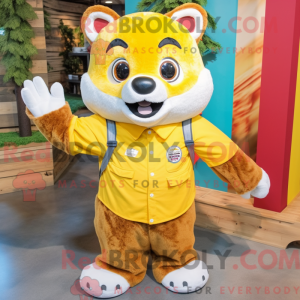 Yellow Red Panda mascot...