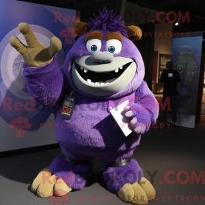 Purple Ogre mascot costume...