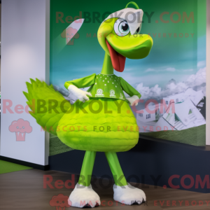 Lime Green Swan mascot...