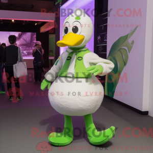 Lime Green Swan mascot...