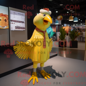 Gul Tyrkiet maskot kostume...