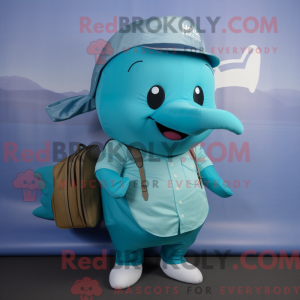 Cyan Buckelwal Maskottchen...