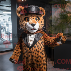 Rust Leopard mascot costume...