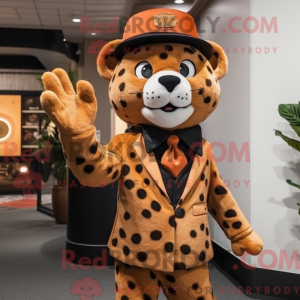 Rust Leopard maskot kostume...