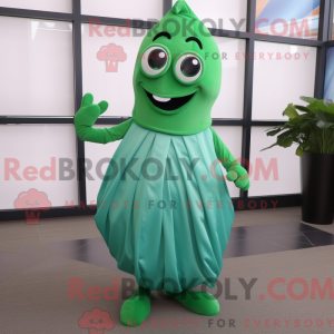 Cyan Green Bean mascot...