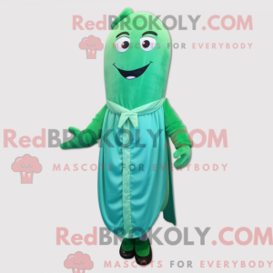 Cyan Green Bean mascot...