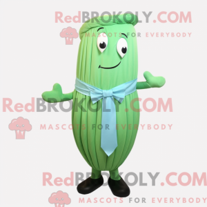 Cyan Green Bean mascot...