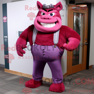 Magenta Ogre maskot kostume...