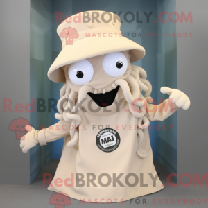 Beige Medusa mascot costume...
