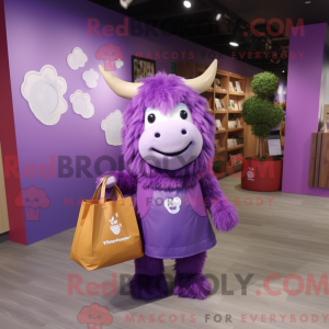 Purple Yak mascot costume...