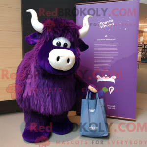 Purple Yak mascot costume...