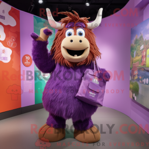 Lilla Yak maskot kostume...