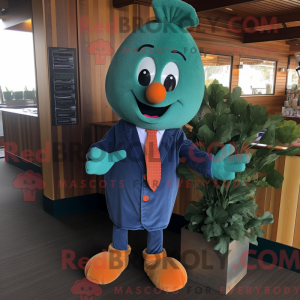 Teal Carrot mascot costume...