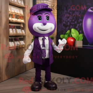 Lilla æble maskot kostume...