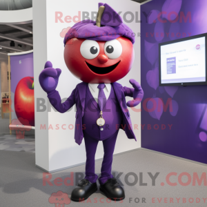 Purple Apple mascot costume...